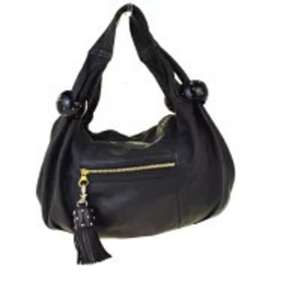 See by Chloe Fringe Leather Shoulder Bag Black